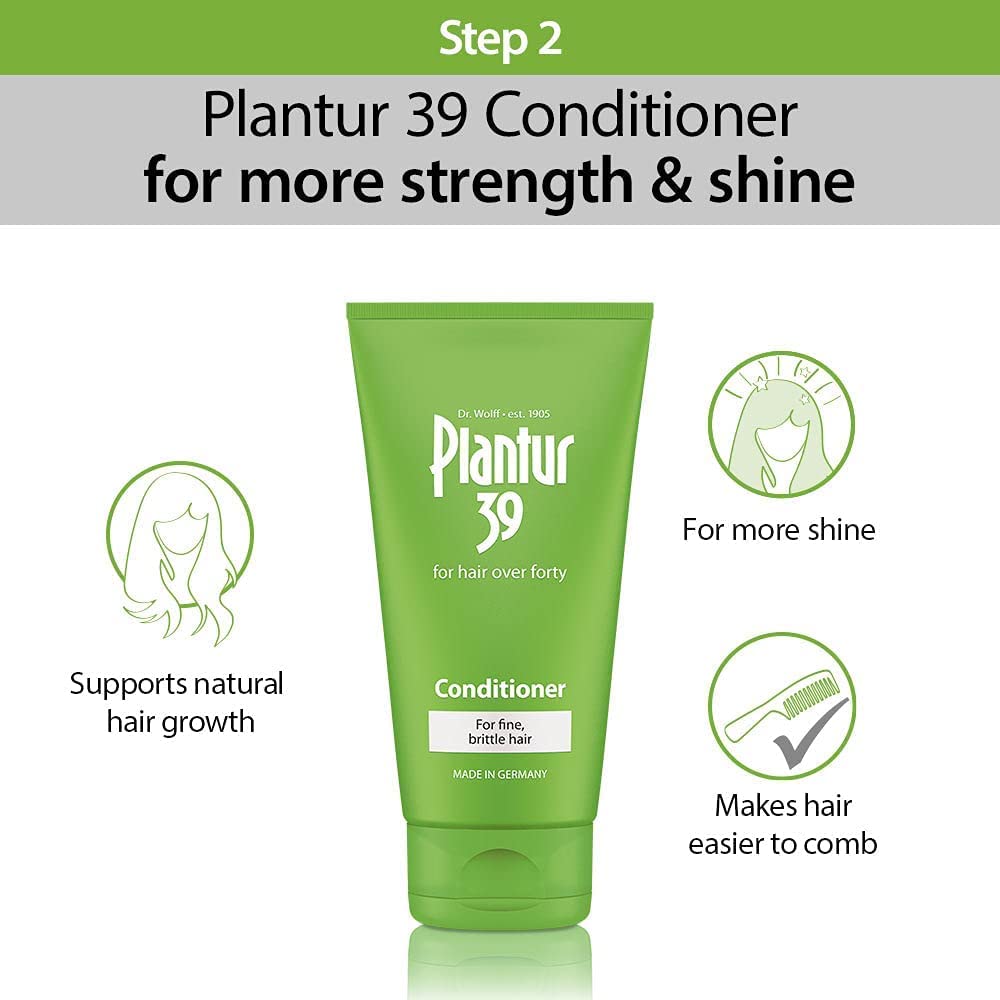 Plantur 39 3-Step System for Fine and Brittle Hair Bundle with Phyto-Caffeine Formula to Promote Natural Growth, Shampoo (8.45 Oz), Conditioner (5.07 Oz), and Tonic (6.76 fl oz)