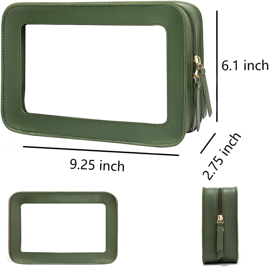 Clear Makeup Bag Small, TSA Approved Portable Toiletry Bag with Zipper Cosmetic Travel Bag Makeup Organizer Case Mini Makeup Pouch for Purse Car Organizer Bag for Women Men