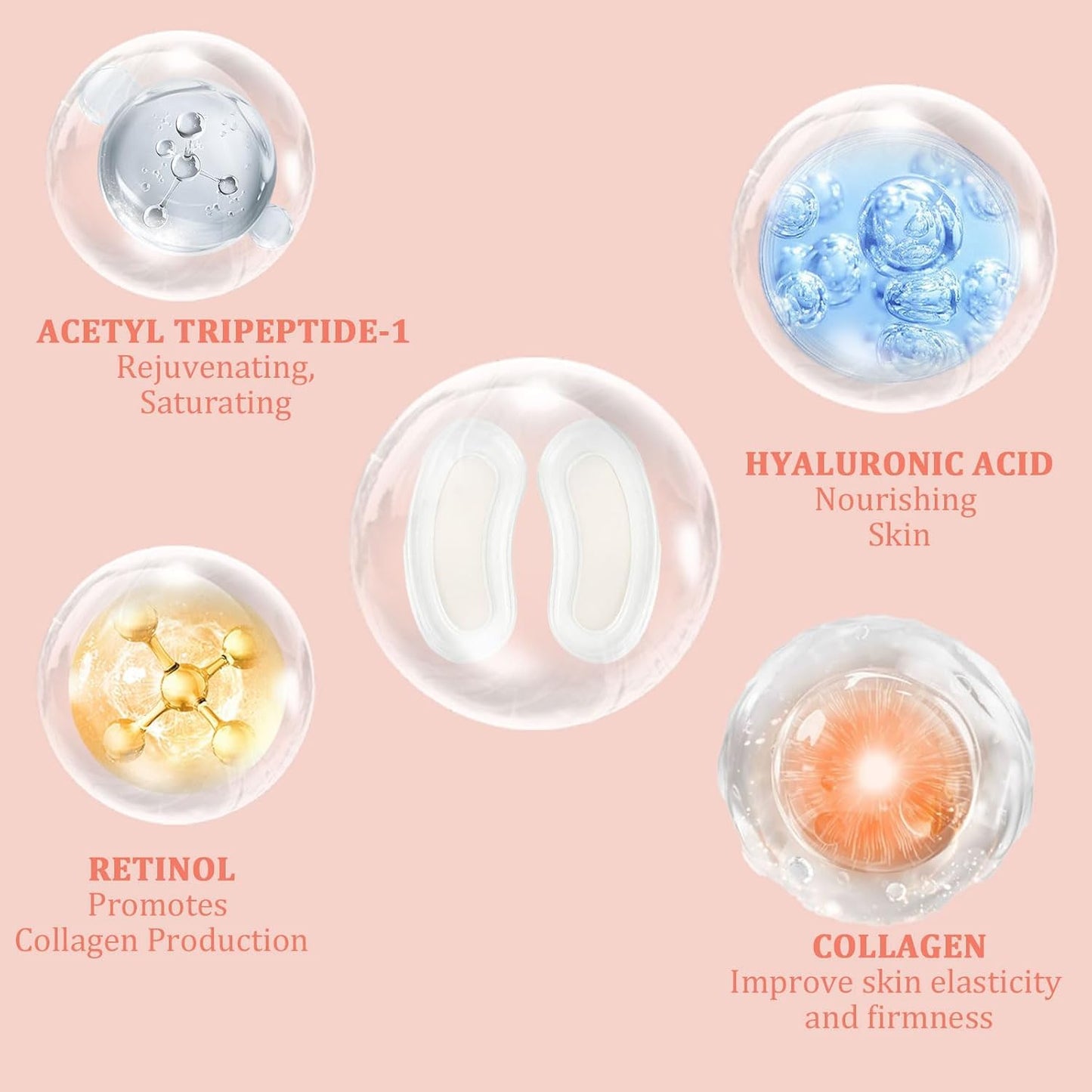 Micro Eye Patches, Under Eye Patches with Hyaluronic Acid, Smile Line Patches for Puffy Eyes and Dark Circles, Women Forehead Anti Wrinkle Patches, Under Eye Masks for Skin Care (2 Pack)