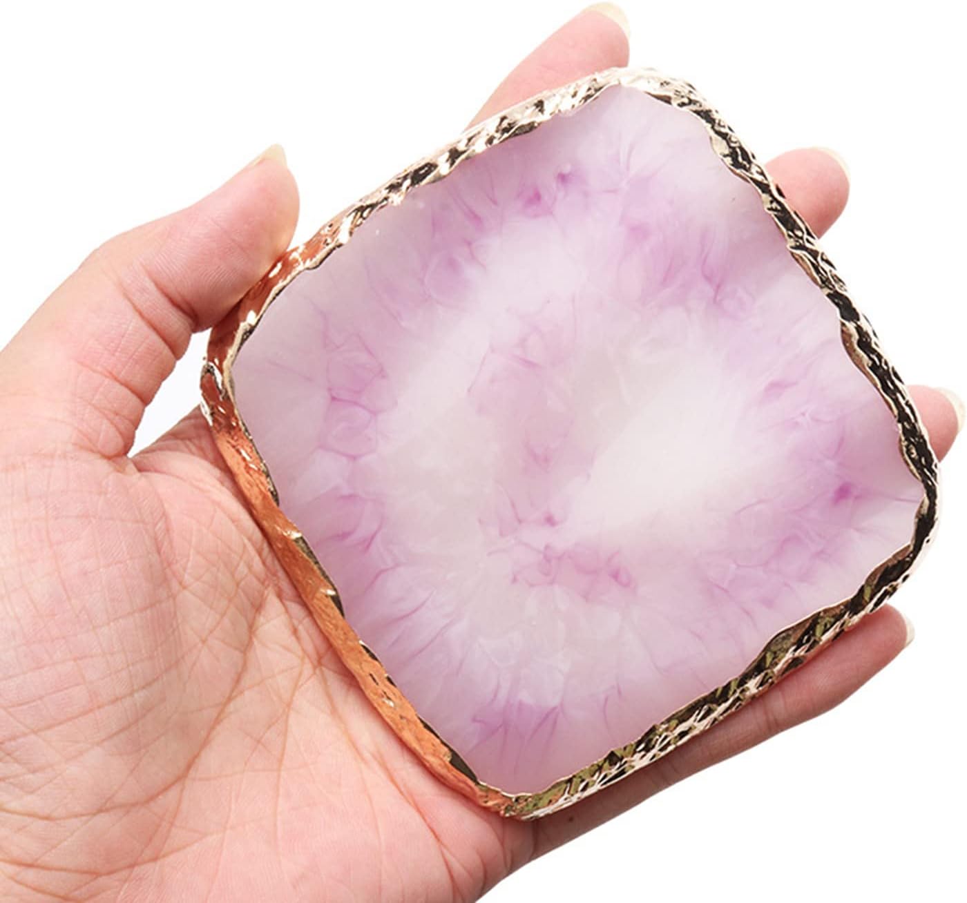 1 Piece Nail Art Palette Nail Polish Palette Mixing Palette Makeup Plate Nail Plates for Nail Art Nail Tip Holder Nail Art Display (Light Purple Square)