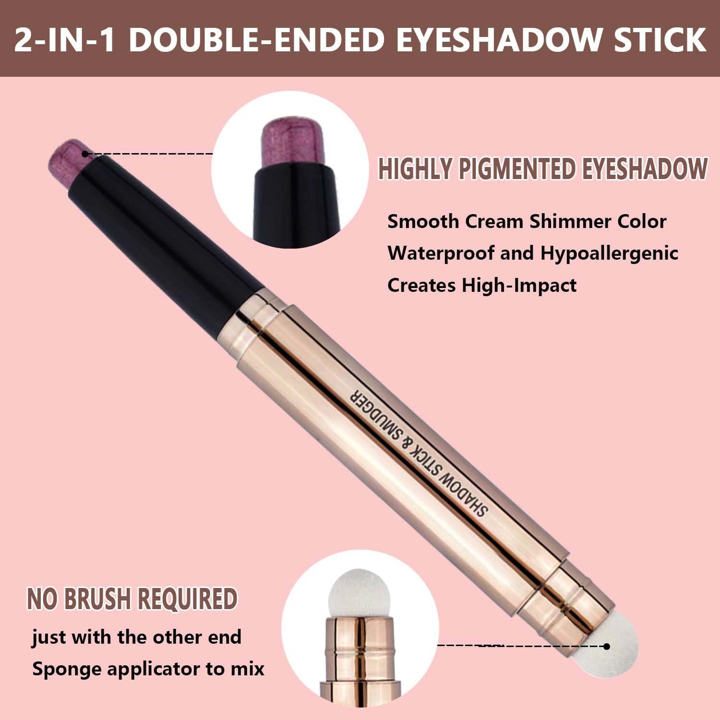 Romantic Red Eyeshadow Stick Makeup, Highlighter Matte Cream Eye Shadow Pencil, Waterproof Hypoallergenic Long Lasting Crayon, Glitter Primer Palette Shimmer Eyeliner Pen