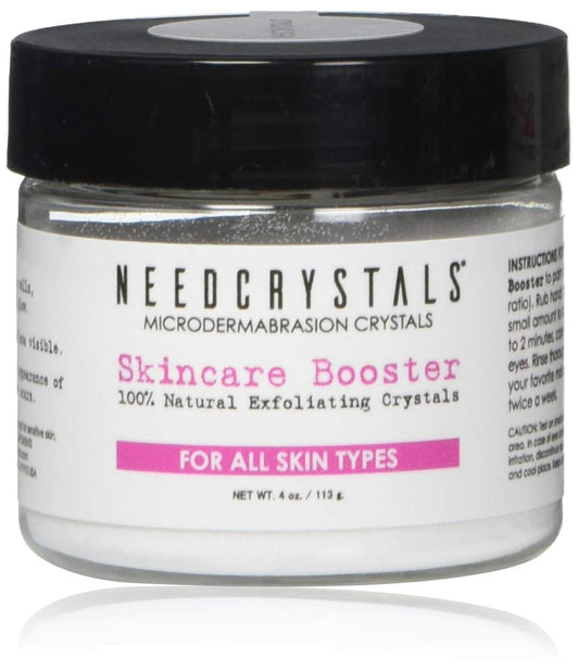 NeedCrystals Microdermabrasion Crystals DIY Facial Scrub. Natural Face Exfoliator for Dull or Dry Skin Improves Scars, Blackheads, Pore Size, Wrinkles, Blemishes & Skin Texture 4 oz. / 113 gr.