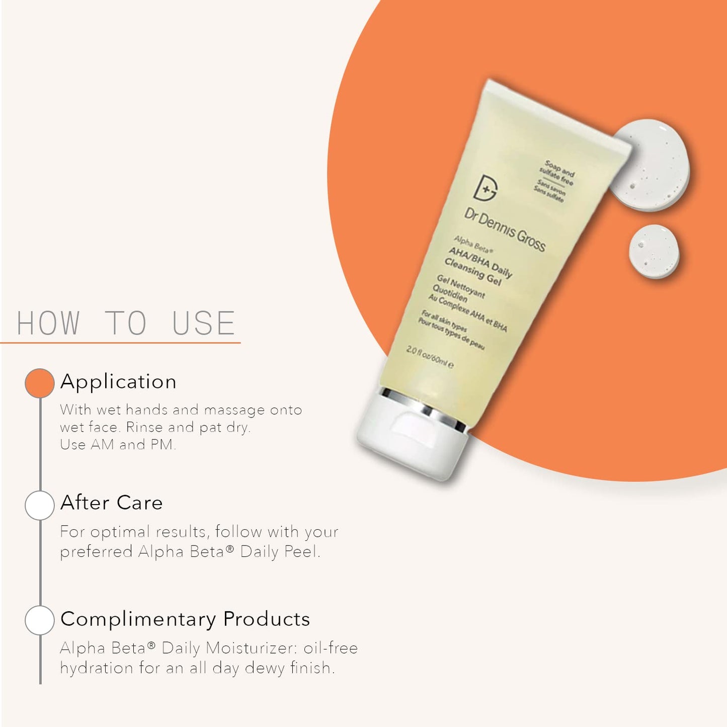 Dr Dennis Gross Alpha Beta® AHA/BHA Daily Cleansing Gel, for Skin That is Dull, Congested and Uneven Tone & Texture (2 Fl Oz)