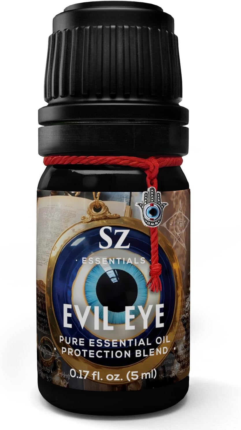 Evil Eye Protection Pure Essential Oil Blend - All-Natural Oils for Spells, Cleansing, Amulets & Rituals - Safeguard Against Negativity Evil & Harm -Therapeutic Grade & Vegan (5ml)