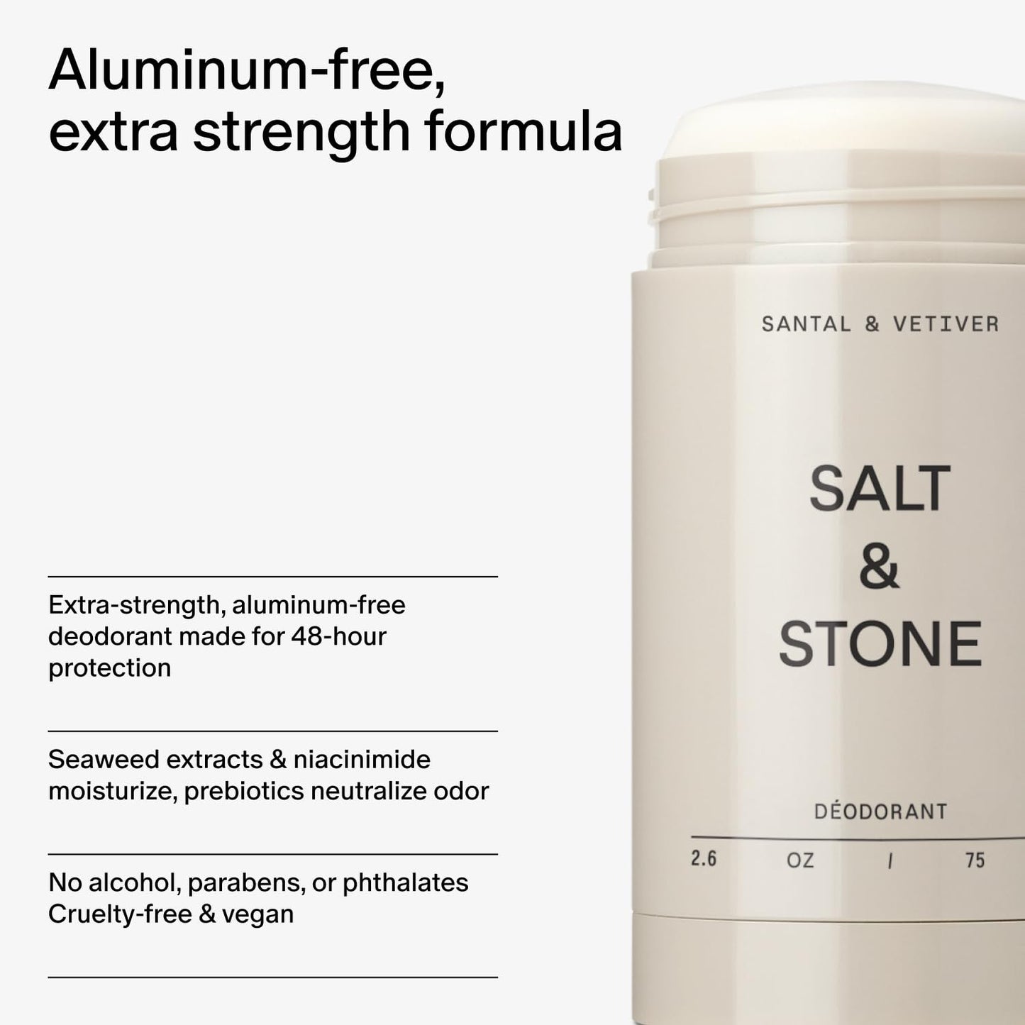 SALT & STONE Aluminum Free Deodorant | Extra Strength 48 Hour Protection for Women & Men | Made with Seaweed Extracts, Shea Butter & Prebiotics (Mini Deodorant Discovery Set)