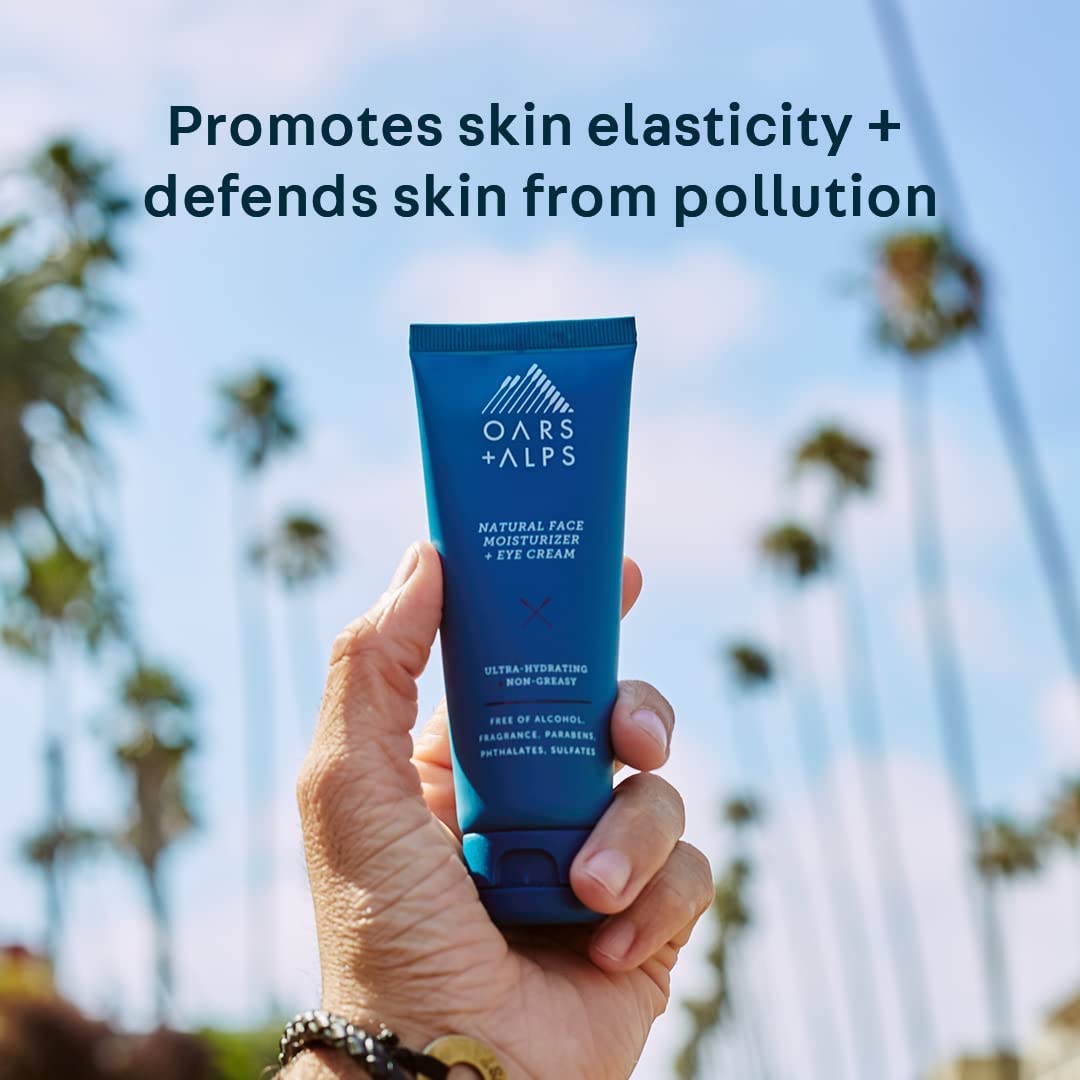 Oars + Alps Face Moisturizer and Eye Cream, Dermatologist Tested Skin Care Infused with Aloe Leaf Juice and Vitamin E, TSA Friendly, 2.5 Fl Oz, 2 Pack