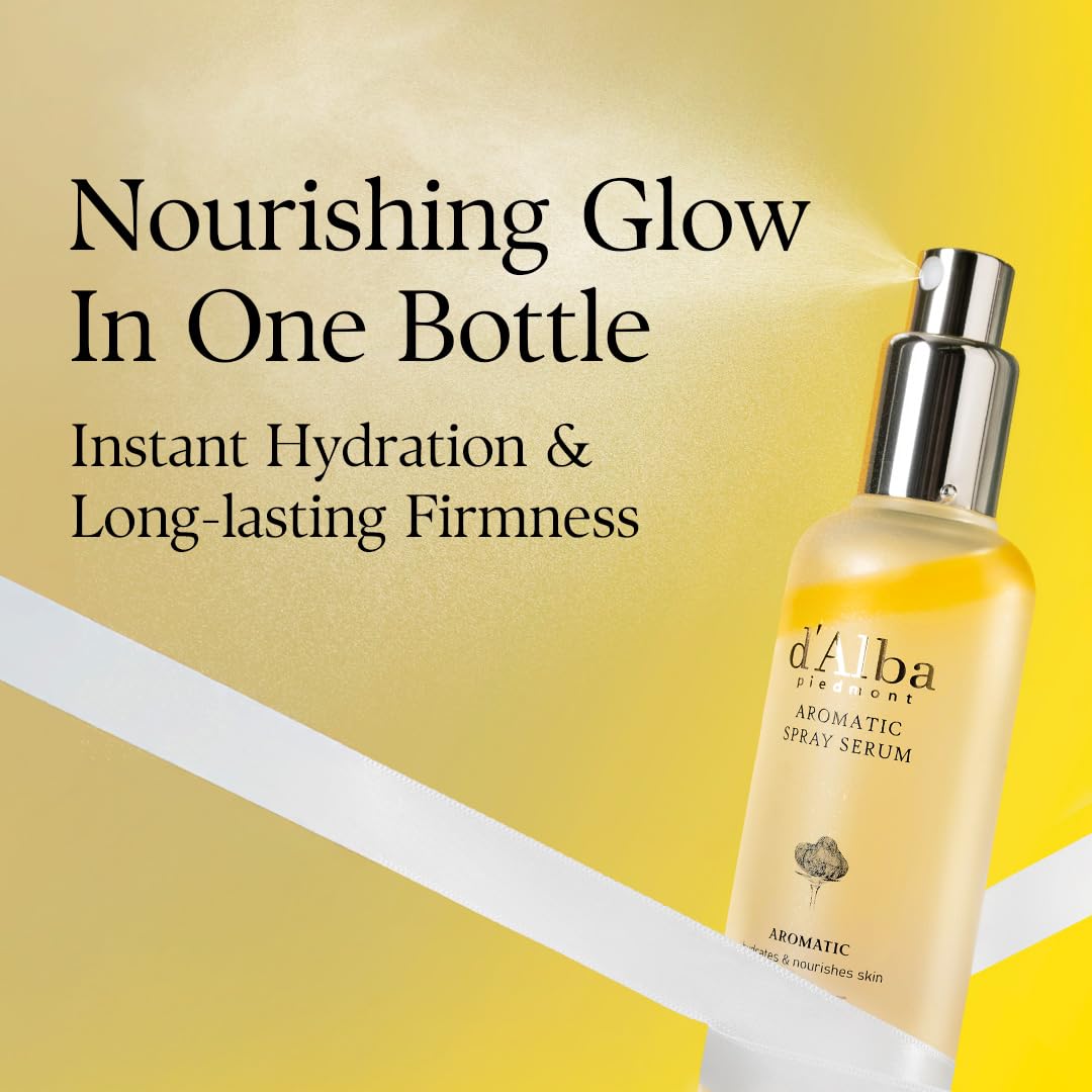 d'alba Piedmont Italian White Truffle First Aromatic Spray Serum, Fragrant VEGAN Glowy Antioxidant Face Mist, Deep Hydration Skin Firmness, Korean Skin Care (4.05 fl.oz)