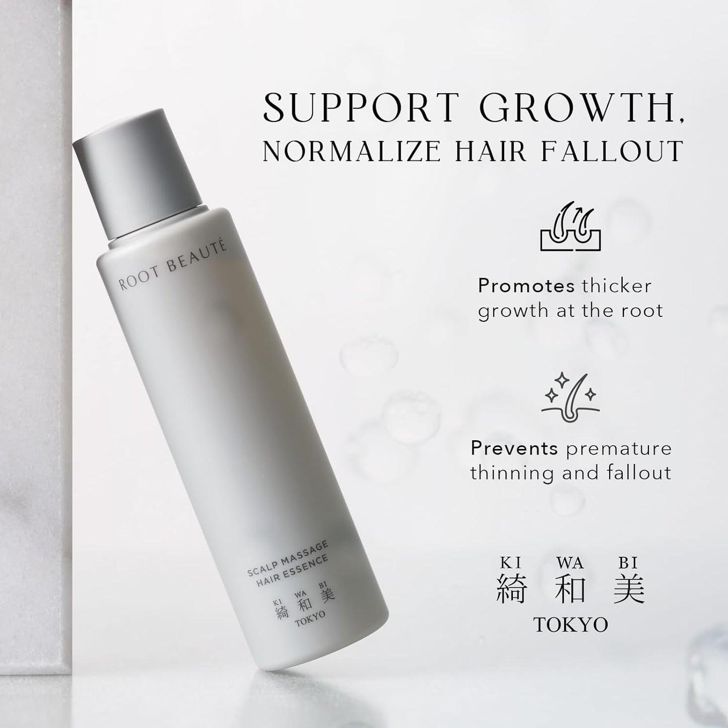 Kiwabi Root Beauté Regrowth Hair Serum – Lightweight Hair Growth Serum for Men and Women – Help Prevent Hair Loss for Thicker, Stronger Strands – Fragrance-Free & Fast-Absorbing (2.1 fl oz)