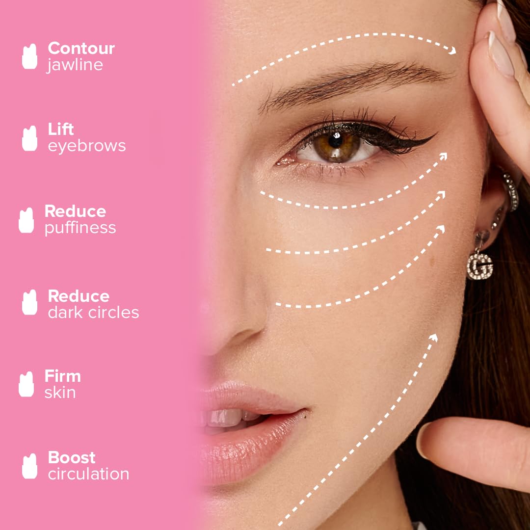 Contour Gua Cube - Gua Sha Face Massage Tool - Ice Roller for Sculpting, De-Puffing & Lymphatic Drainage - Face Ice Roller & Massager - Compact Skin Care Tools for Daily Skincare & Travel - Pink