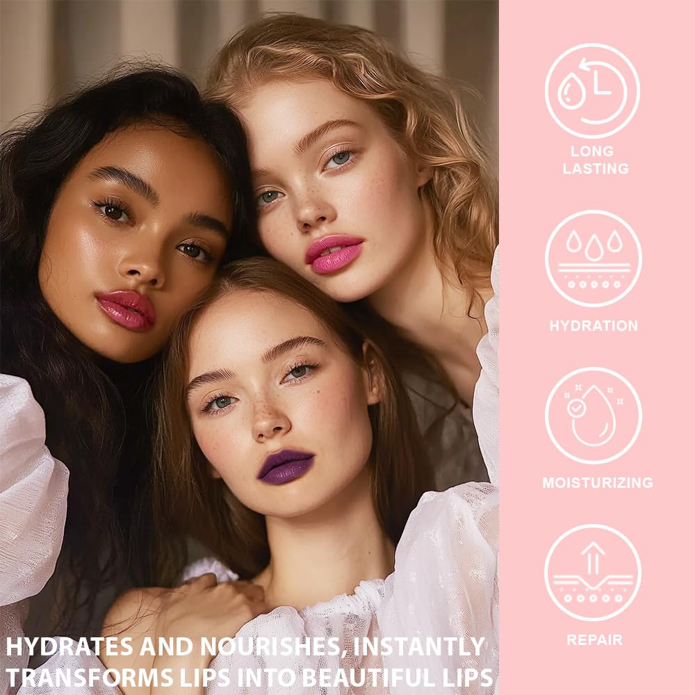 BINGBRUSH Color Changing Lipstick Set, PH Mood Peach Lip Balm and Gloss, Long Lasting Tinted Lip Stain (Set-B #04#05#06, 3 Count (Pack of 1))