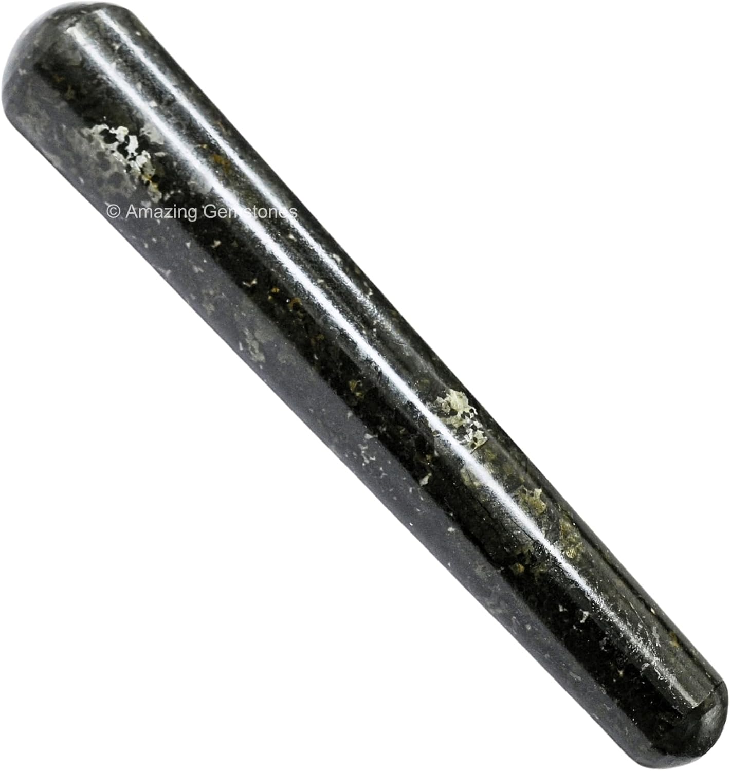 Amazing Gemstone Nuummite Crystal Wand Massage Stick - Pelvic Wand Gua Sha for Adults - Crystals and Healing Stones Massage Wands for Adults Gifts (Smooth)