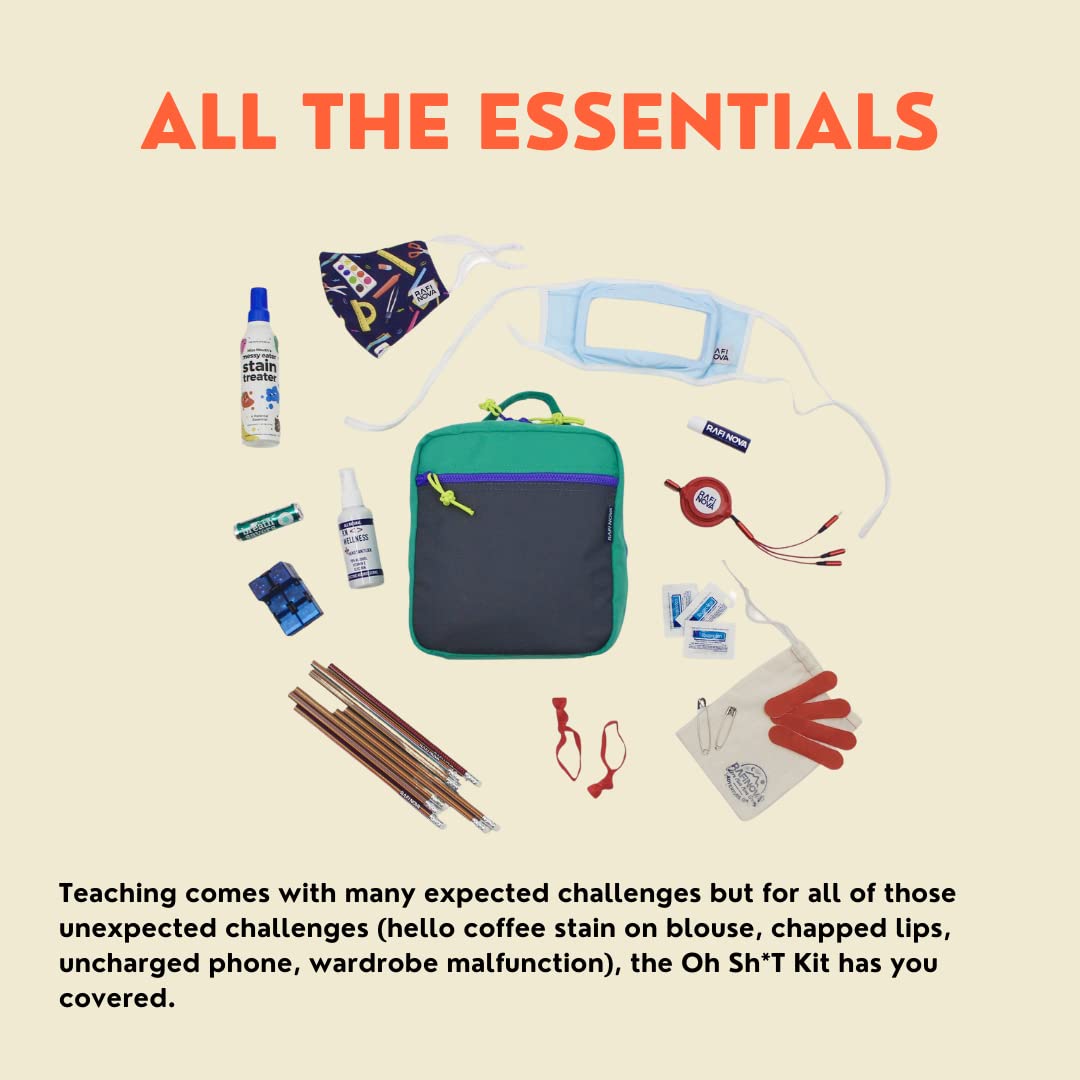 Oh Shit Kit Teachers Edition With All Essentials Face Coverings, Lip Balm, Adaptable Phone Charger and More