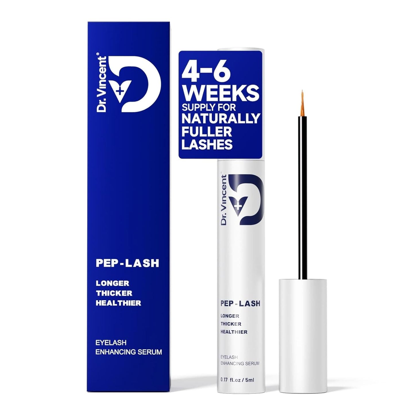 Lash Serum for Eyelash Growth – Eyelash Growth Serum Advanced Peptide Formula with 2.3× Absorption for Fuller, Thicker & Longer Lashes – Vegan & Cruelty-Free, Clinically Tested – 5ml