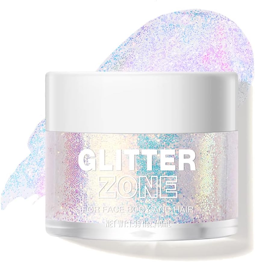 LANGMANNI Holographic Body Glitter Gel for Body, Face, Hair and Lip.Color Changing Glitter Gel Under Light. Vegan & Cruelty Free-1.35 oz (2# Sparkling Pink)