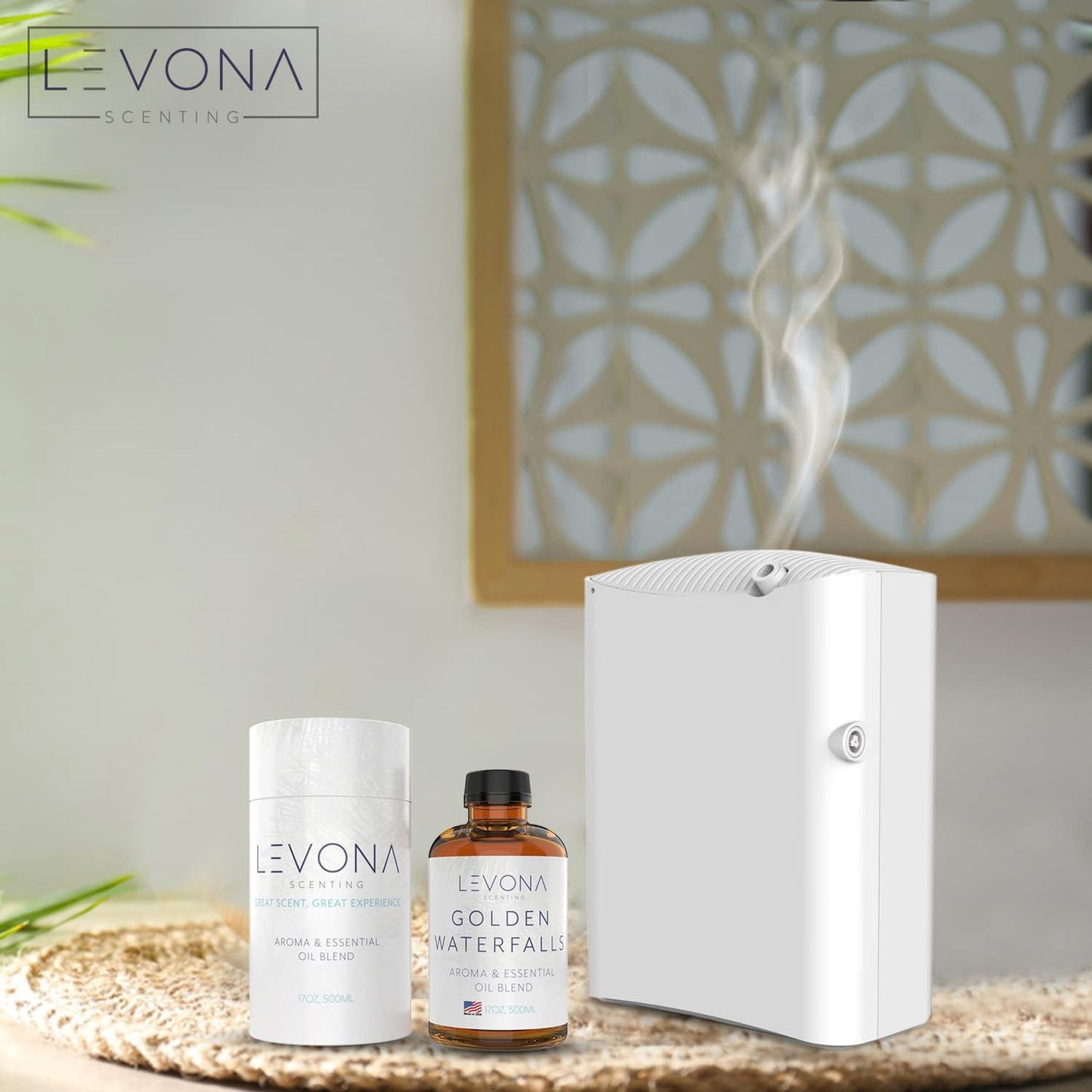 Levona Scent Pure Essential Oils for Diffusers for Home, Hotel & Office - Golden Waterfalls Essential Oils for Diffuser Oil and Humidifiers - Home Luxury Scents - Scented Fragrance Oil Blends