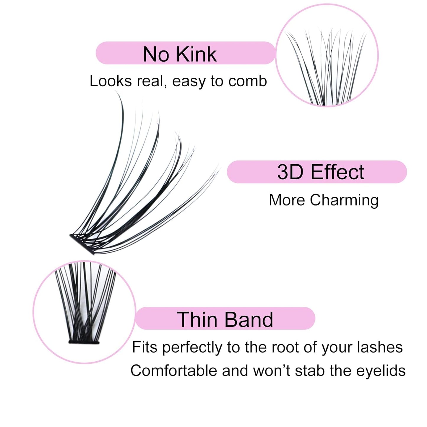 Lash Clusters LAUBESS Individual Lashes Waterproof Eyelash Clusters Mixed Tray Cluster Eyelash Extensions Soft Cluster Lashes for Beginners(20D-0.07D-12)