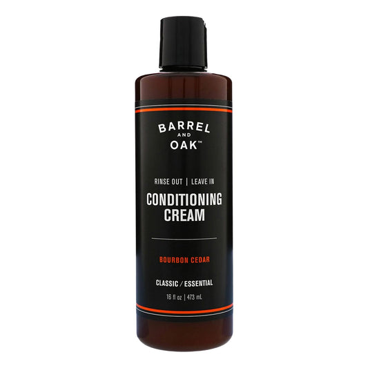 Barrel and Oak - Leave In Conditioning Cream, Conditioner, Hair Cream for Men, Restores Dry Hair, Adds Shine, Healthy Hair Growth, Natural Fragrance, Vegan (Bourbon Cedar, 16 oz)