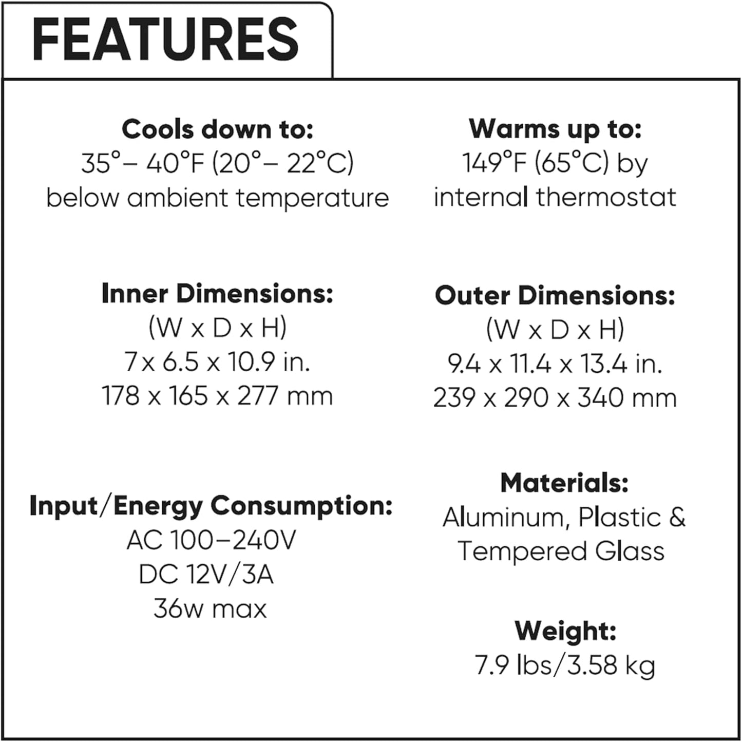 Cooluli 10L Mini Fridge for Bedroom - Car, Office Desk & College Dorm Room 12v Portable Cooler Warmer Food, Drinks, Skincare, Beauty Makeup AC/DC Small Refrigerator with Glass Front, 110 Volts, White