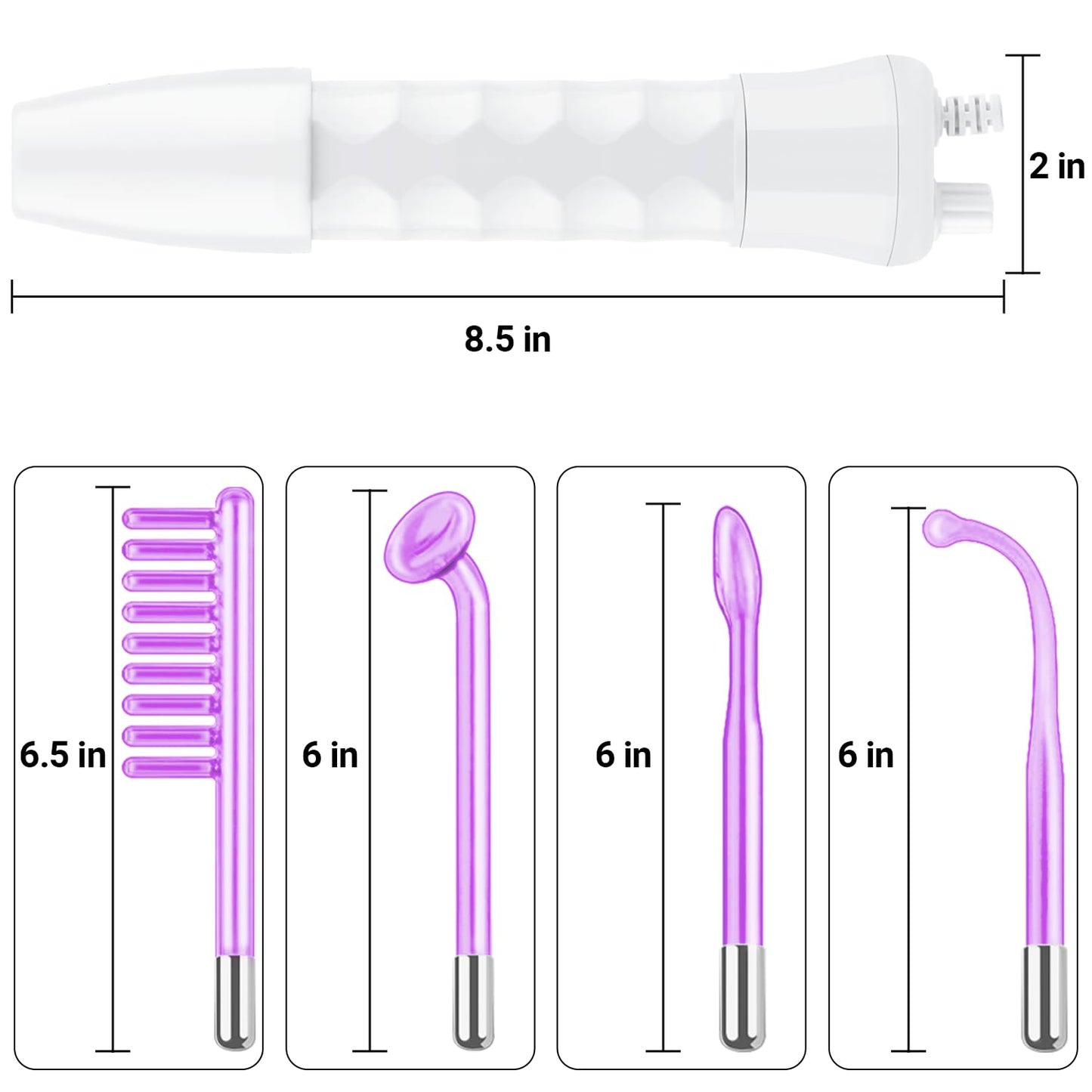 High Frequency Facial Wand-UUPAS Portable Handheld High Frequency Facial Machine Skin Facial Wand with 4 Violet Tubes