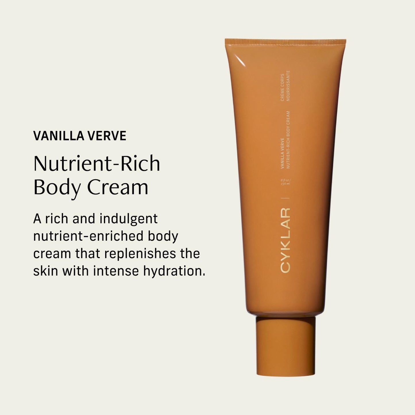 Nutrient Rich Body Cream. Vanilla Verve Nourishing Moisturizer with Niacinamide and Banana Flower Extract. Deep Hydration, Thick Body Lotion, Dry Skin Cream for Women and Men, 8 Fl Oz