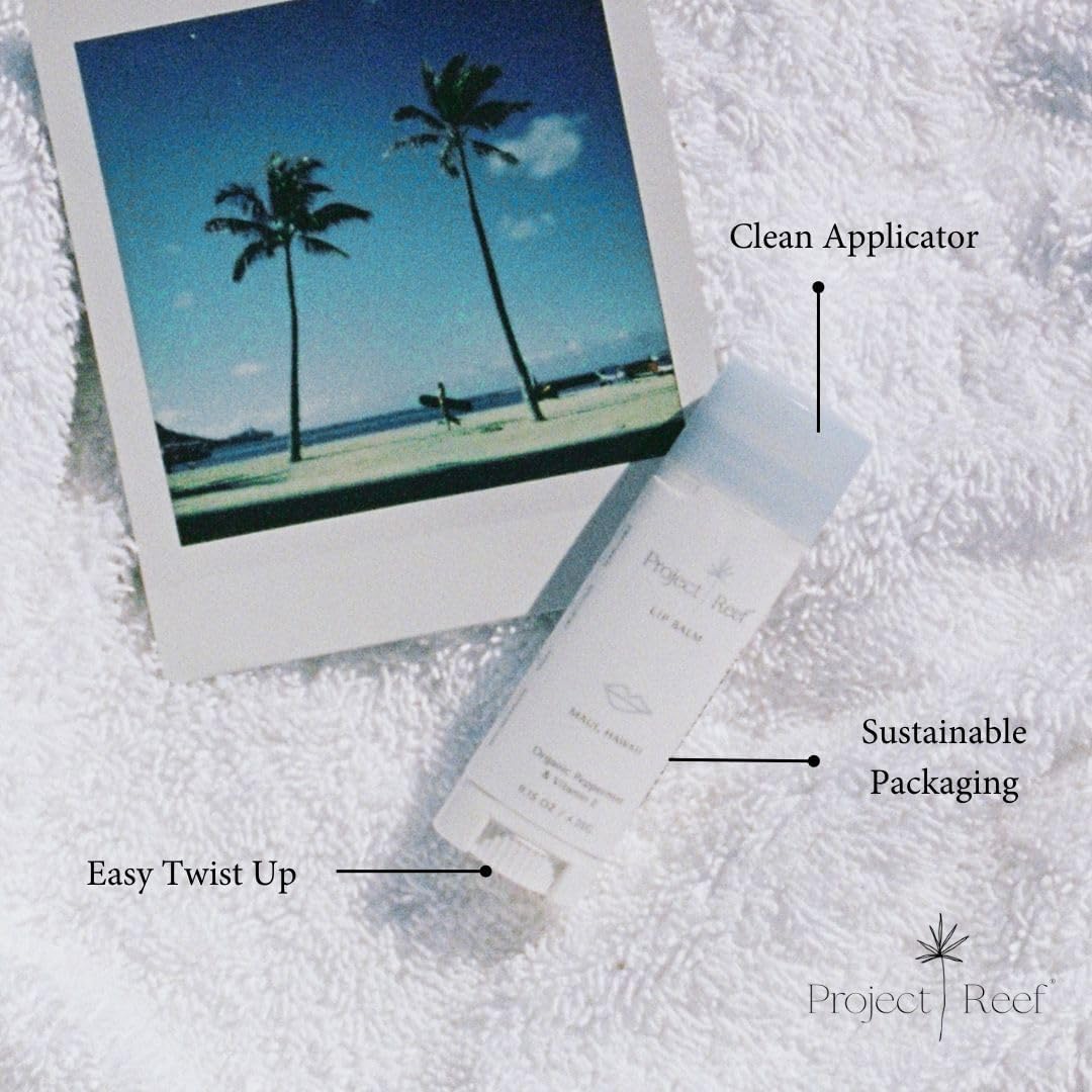 Cooling Lip Balm w/Organic Peppermint, Shea Butter, Vitamin E, Hydrating Chapstick, Soothe Dry Sunburnt Lips, After Sun Care, 2 Pack