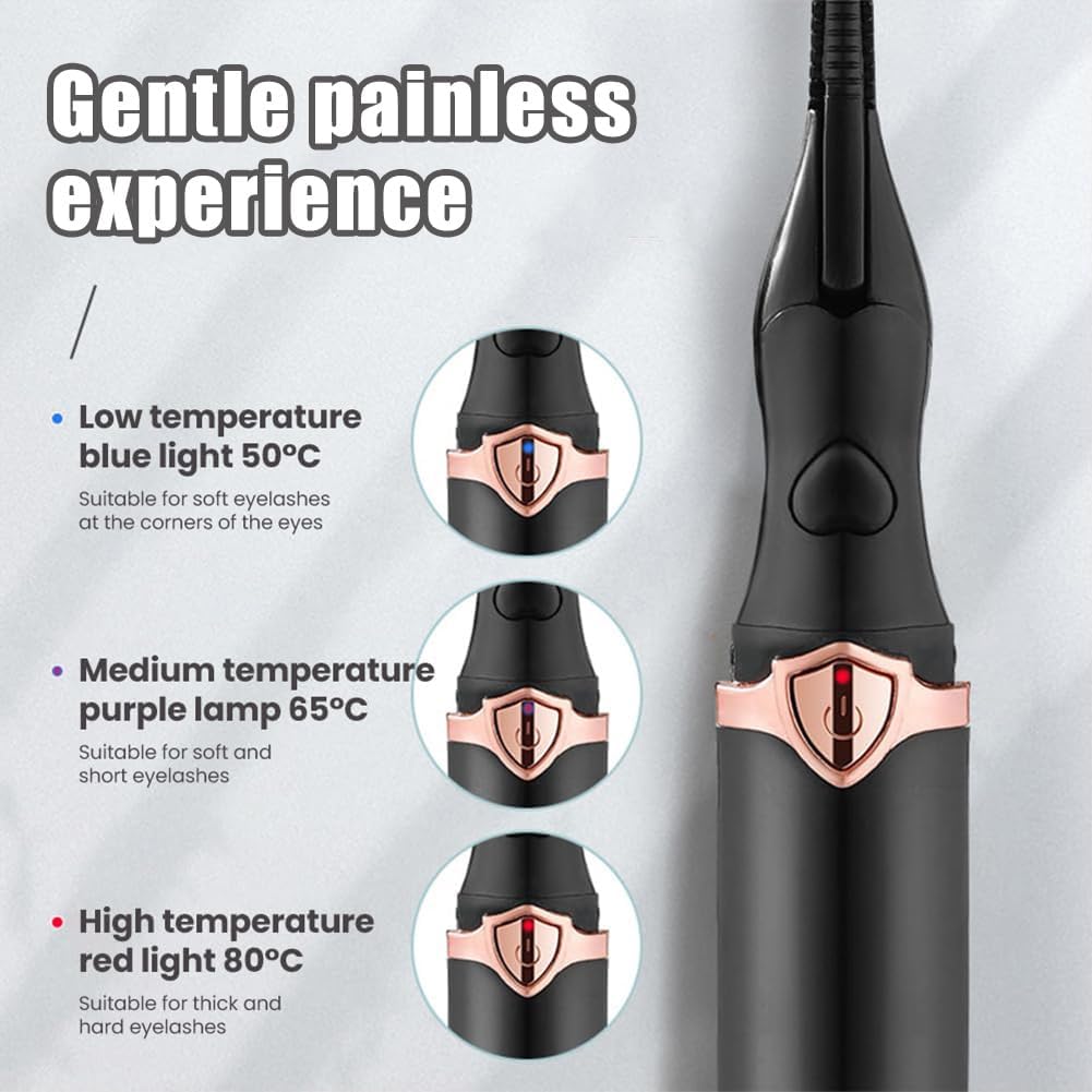 Peshoriadm Eyelash Curler, Electric Eyelash Curler Heated, 2025 New Heated Eyelash Curler with USB Charging, 3 Heat Modes and Smart Temperature Control, Natural Curling 24h Long-Lasting Curl (Pink)