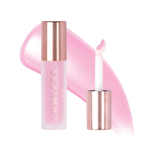 Lawless Forget the Filler Lip Plumping Line Smoothing Gloss - Strawberry Milkshake - Premium Volumizing Lip Gloss with Natural Ingredients Designed to Plump, Firm, and Hydrate Lips 0.11 oz