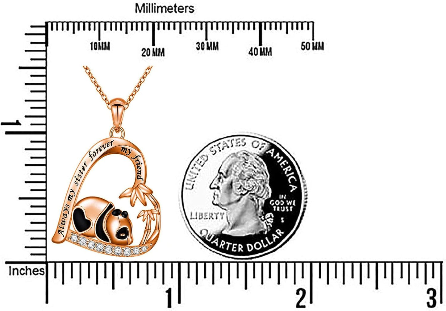 Silver Crystal Panda Necklace Choker Vintage Heart Panda Pendant Cute Animal Necklace Charm Jewelry I Love You Forever Birthday Gifts for Kids Women and Girls