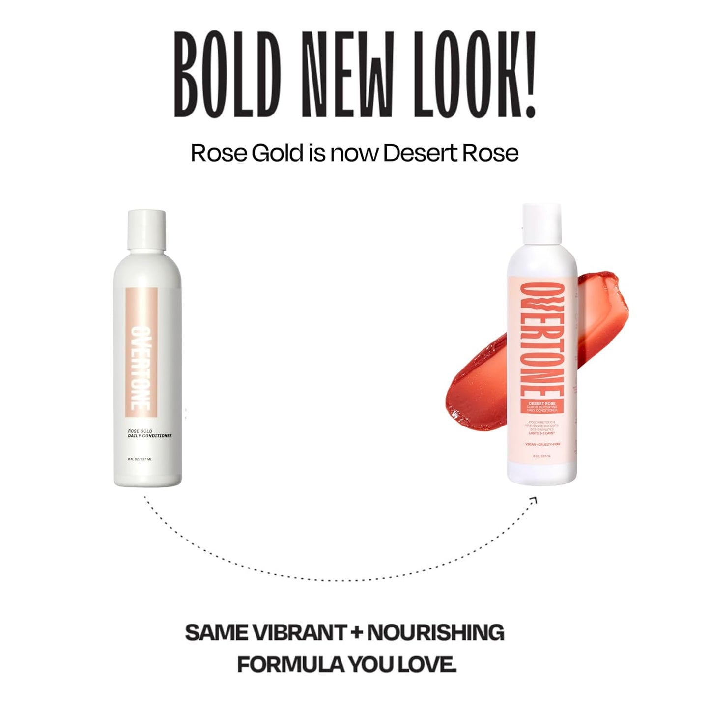 Overtone Daily Color Depositing Conditioner: 8oz Temporary Coloring Conditioner w/Shea Butter & Coconut Oil, Refresh Color & Prevent Fading, Vegan & Cruelty-Free, Rose Gold is Desert Rose