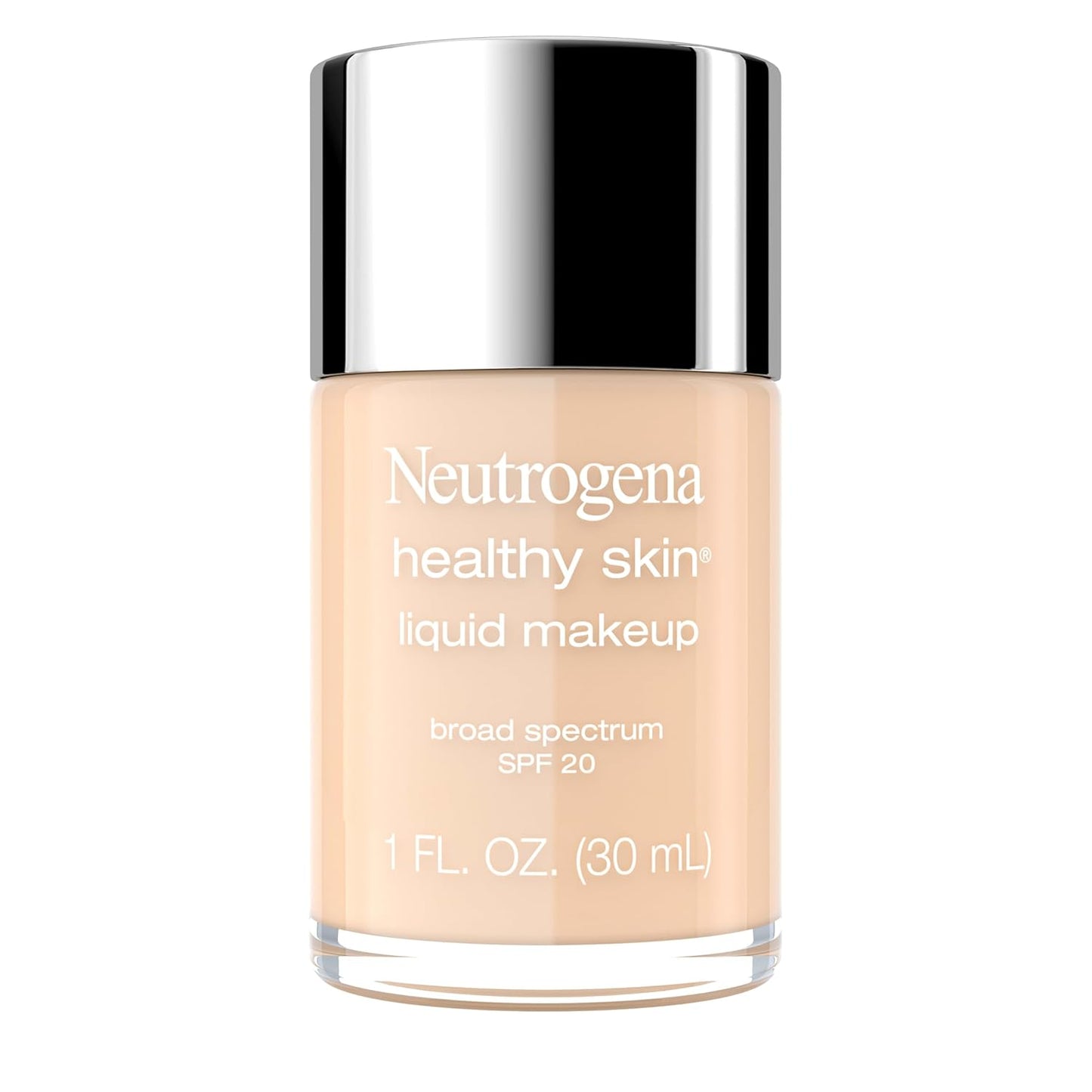 Neutrogena Healthy Skin Liquid Foundation Makeup with Broad Spectrum SPF 20 Sunscreen, Lightweight, Medium Coverage Makeup with Sunscreen and Pro-Vitamin B5, Nude 40, 1 fl. oz