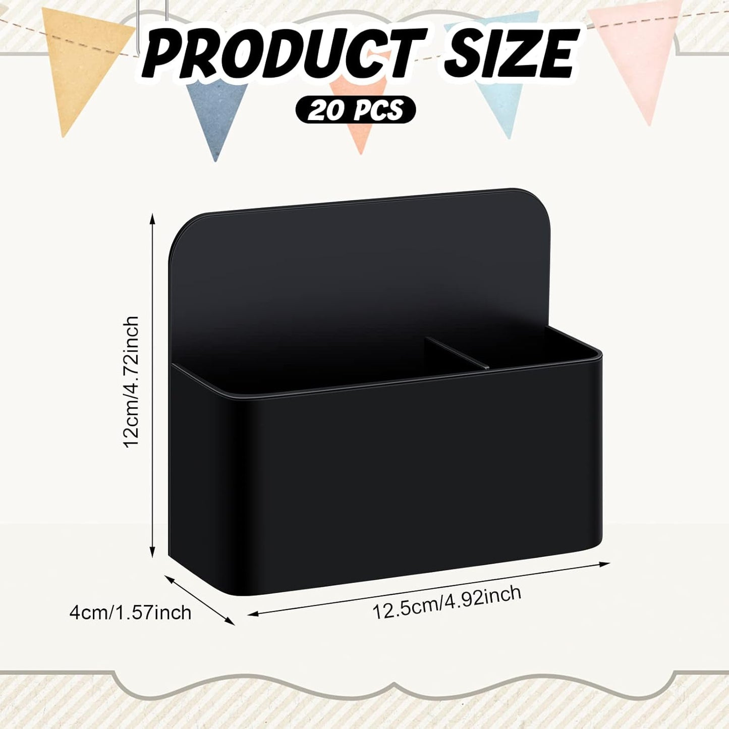 20 Pack Magnetic Dry Erase Marker Holder Bulk Whiteboard Magnetic Marker Holder Pen Pencil Organizer for Classroom Whiteboard Refrigerator Locker Storage (Black)