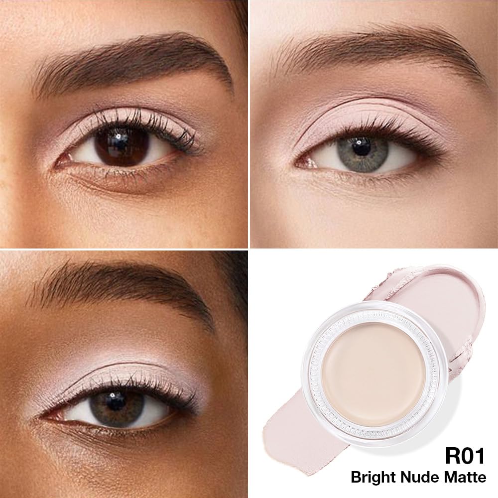 Single Cream Bright Nude Matte Eyeshadow Palette Makeup, Natural Single Mini Instant Holographic Eyeshadow For Women, Sombras Crema Para Ojos, Talc, Paraben & Cruelty Free, R01