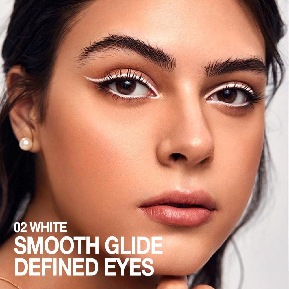 evpct White Eyeliner Pencils for Eyes, Bright White Nude Under Eye Liner Pencil Makeup Waterproof Smudge Proof, Colored Gel Waterline Eyeliner Liquid, Face Paint Stick Lipstick Pen Halloween Makeup