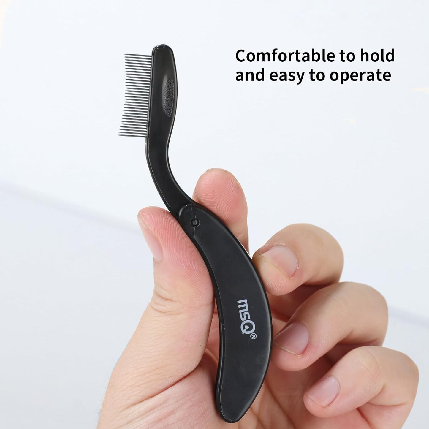 Eyelash Comb MSQ Eyelash Separator Tool Eyelash Comb Separator Folding Eyelash Brush Separator Lash Comb for Eyelash Makeup Brush (Black)