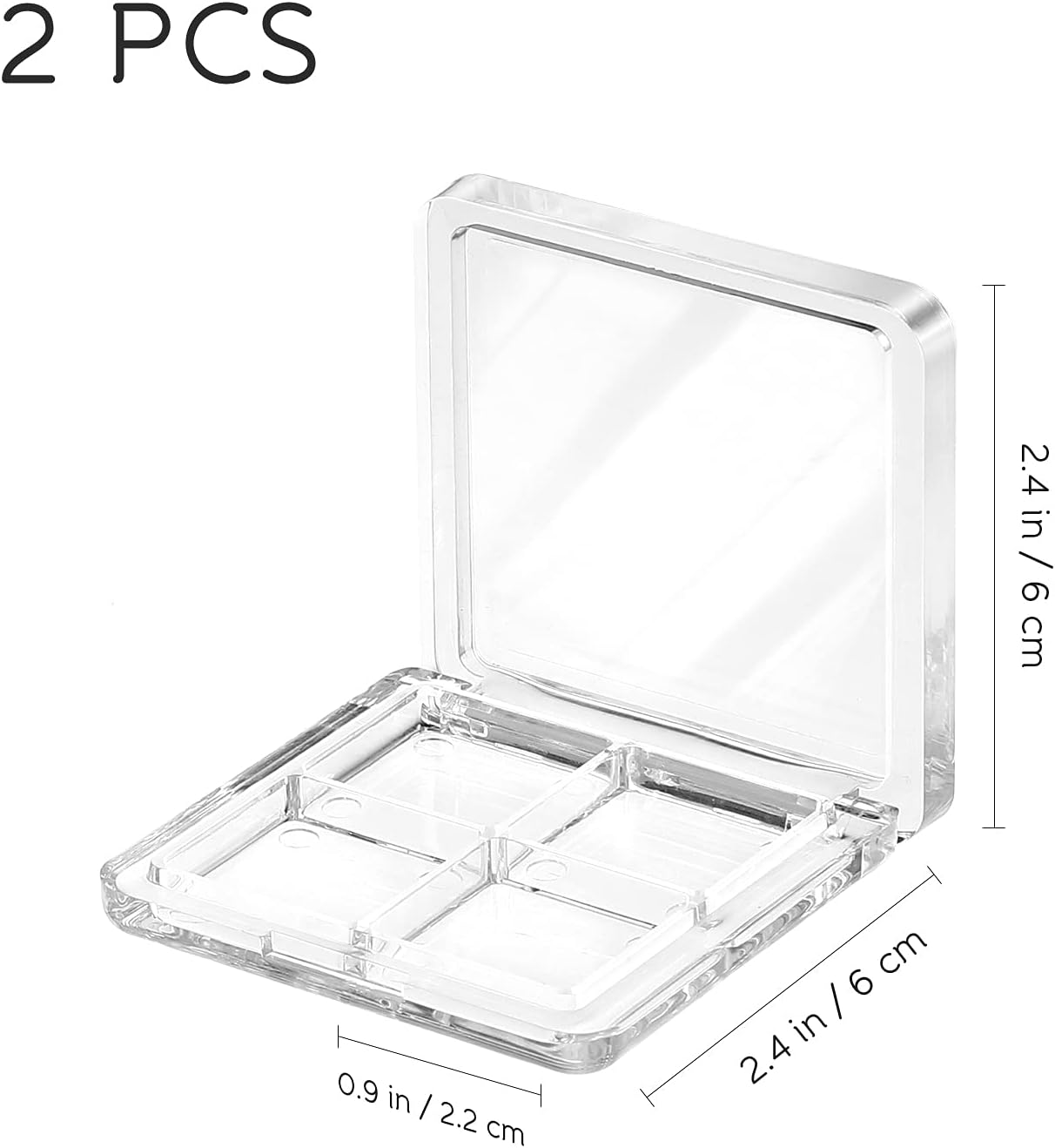 Beaupretty Empty Lipstick Palette，2 Pieces Empty Lipstick Box DIY Eyeshadow Powder Blush Lipstick Palette Empty Highlighters Container Empty Eyeshadow Pan Makeup Palette for Women