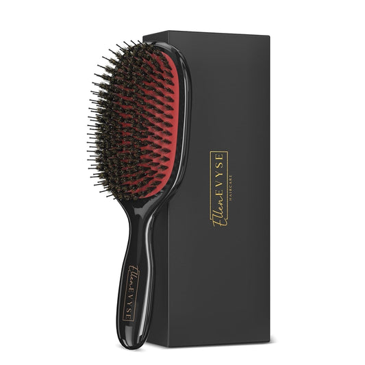 Boar Bristle Hair Brush,Nylon Pins and Boar Bristles for Smoothing,Detangling,Reducing Breakage and Enhancing Shine,Hairbrush for Women,Men