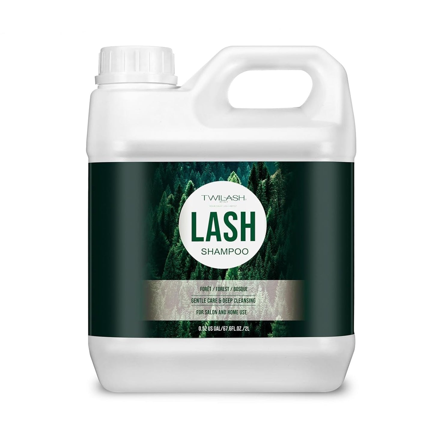 Lash Shampoo Bulk, Eyelash Cleanser for Extensions 2 Liters, Safe Makeup Remover, Non-irritating or Burning Eyelid Foaming Cleanser for Professional Salon and Home Use (Forest-2L)