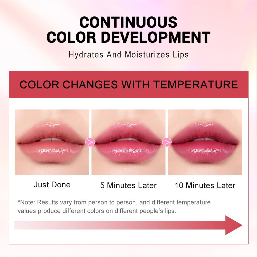 Jelly Color Changing Lipstick Queen,Mood Moisturizer Long Lasting Lip Care Lip Balm Magic Waterproof Lip Gloss Glossly Makeup Lipstick Set for Women (2pc 07#)