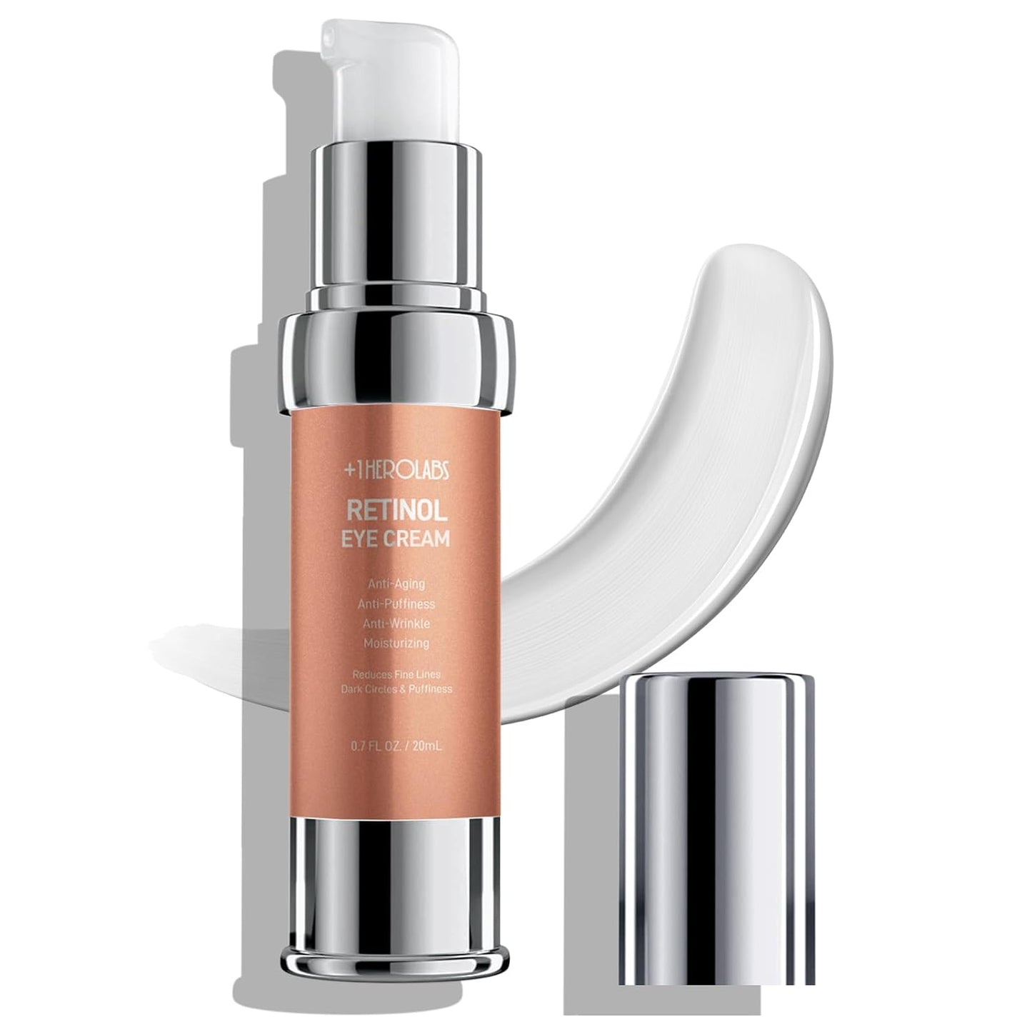 Retinol Eye Cream for Dark Circles and Puffiness, Anti Aging Under Eye Cream with Hyaluronic Acid, Retinol & Collagen to Fight Fine Lines, Wrinkles & Dark Spots