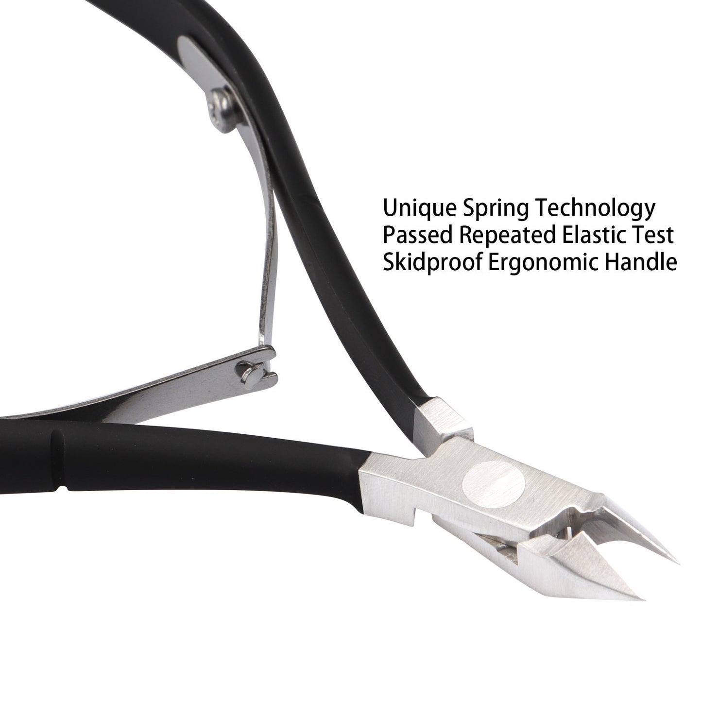 Ejiubas Cuticle Trimmer with Cuticle Pusher Cuticle Nipper Professional Grade Stainless Steel Cuticle Remover Cutter Clipper Durable Pedicure Manicure Tools (Black)