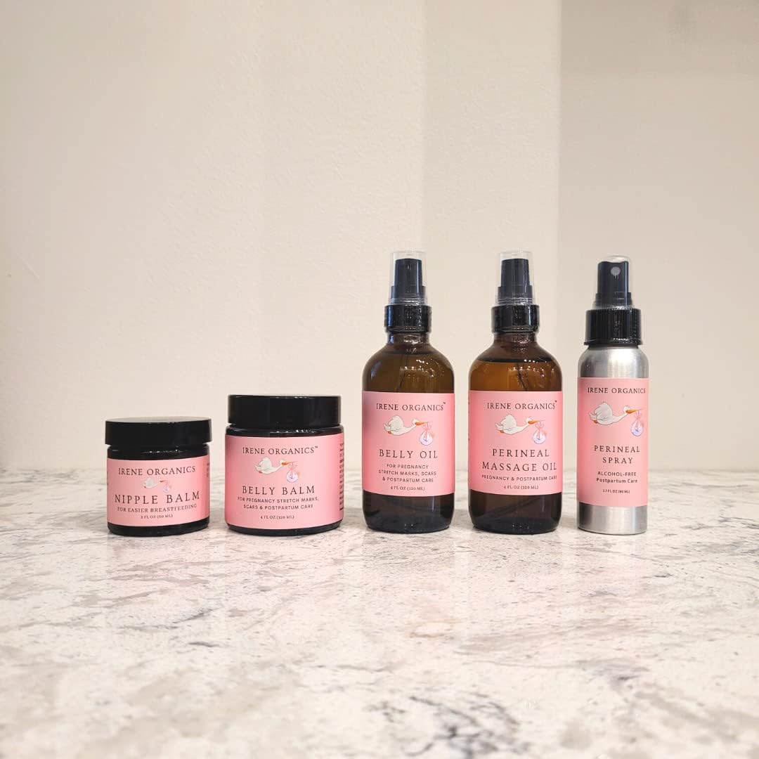 Belly Bundle - Organic Belly Balm and Natural Belly Oil for Pregnancy Stretch Marks and Scars (5 piece set - SM)