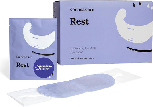 Rest: Self Heating Warm Compress for Dry Eyes | Heated Eye Mask for Fast Relief | No Microwave or Washcloth Needed | Travel Ready | 30 Count