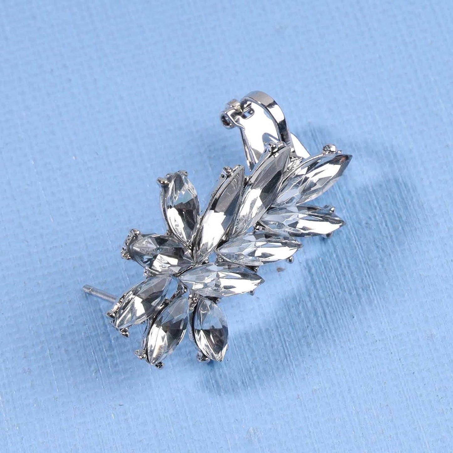 Boho Crystal Ear Climber Earrings Gold Crystal Studs Earrings Punk Rhinestone Ear Crawler Earrings CZ Ear Cuff Climbing Earrings Bridal Earrings Jewelry for Women and Girls