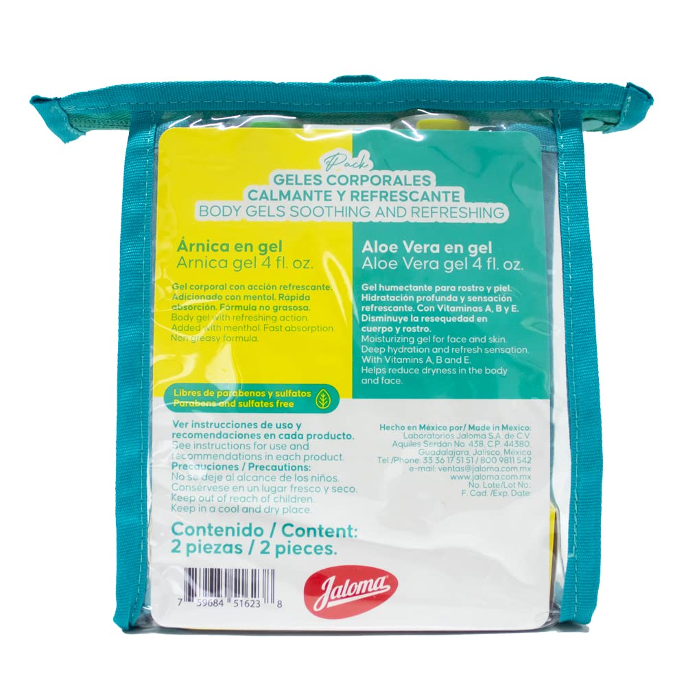 JALOMA Body Gel Pack, Arnica and Aloe Vera Moisturizer Gels, 2 Pieces Inside Each Gift Bag, 1 Gift Bag