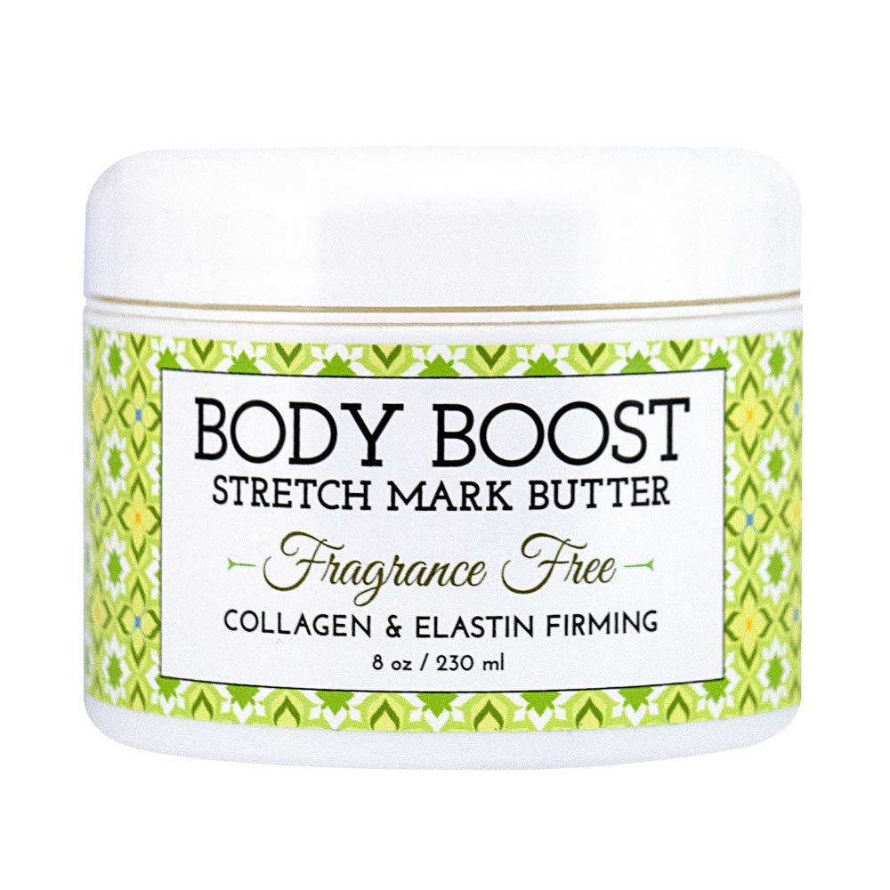 Body Boost Fragrance Free Stretch Mark Butter, 8 oz-Repair Stretch Marks and Scars- Clinically Proven Ingredients- Pregnancy and Nursing Safe