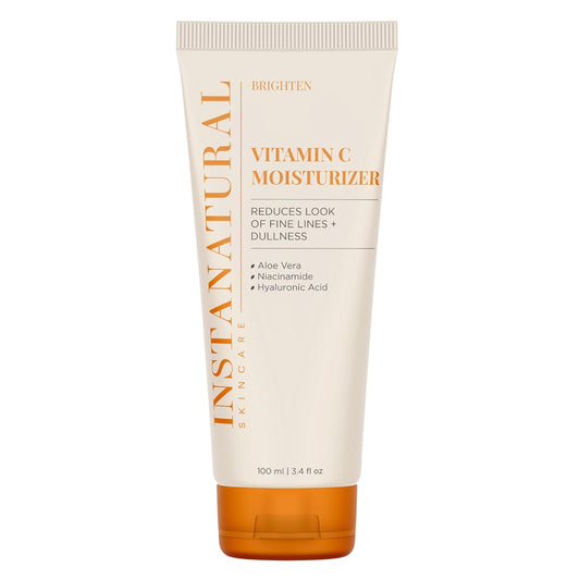 InstaNatural Vitamin C Moisturizer Face Cream, Brightens and Reduces the Look of Fine Lines and Wrinkles, Moisturizing Lotion for Dry Skin, with Hyaluronic Acid, 3.4 FL Oz