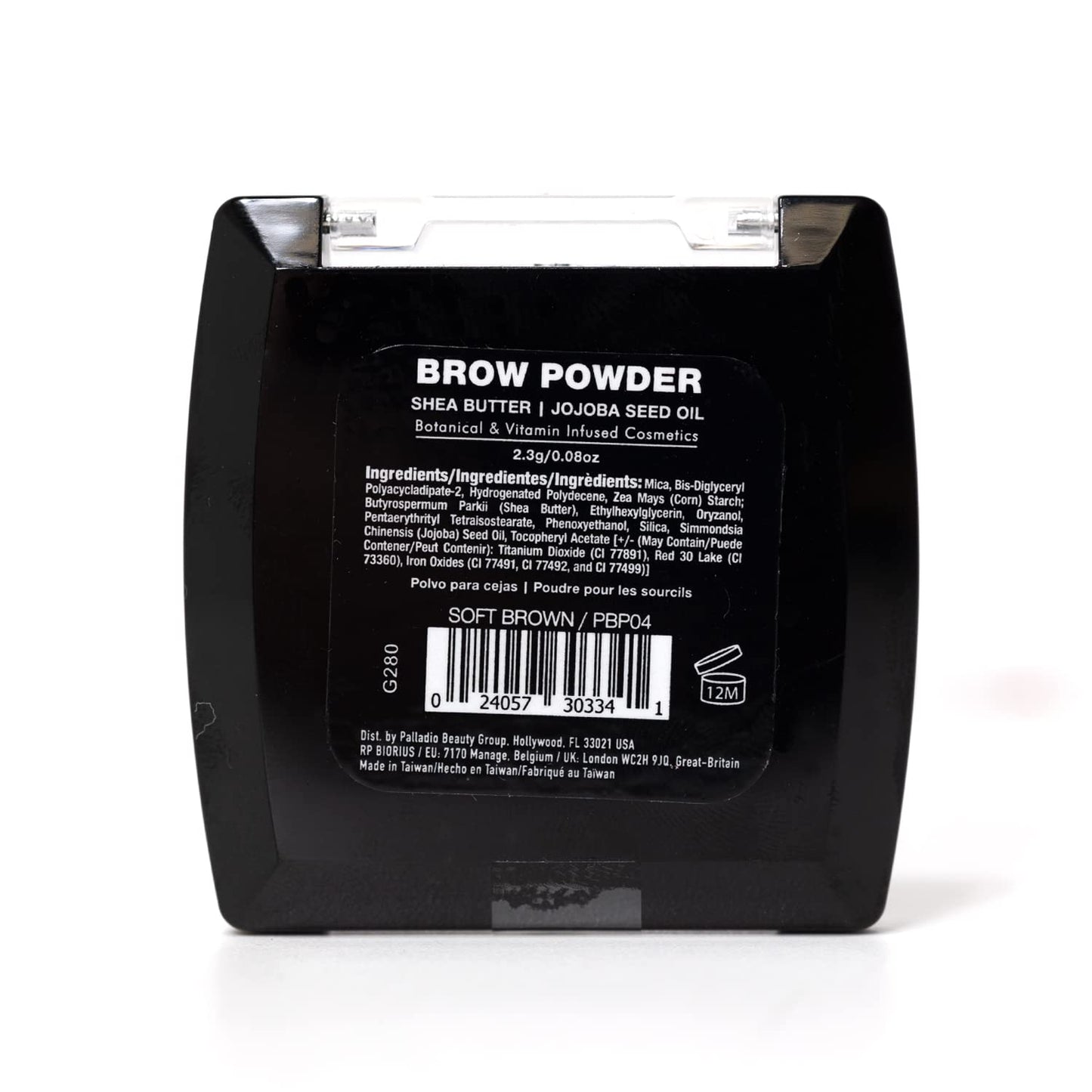 Palladio Brow Powder for Eyebrows, Soft and Natural Eyebrow Powder with Jojoba Oil & Shea Butter, Helps Enhance & Define Brows, Compact Size for Purse or Travel, Includes Applicator Brush, Soft Brown