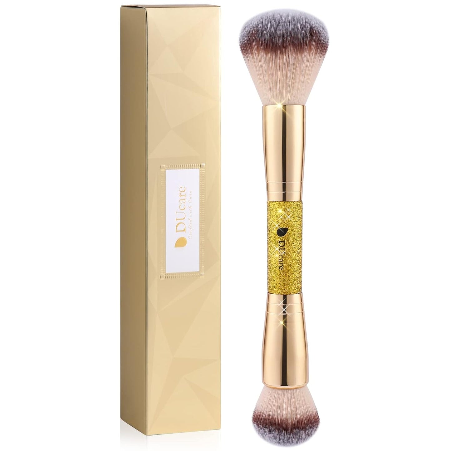 DUcare Foundation Powder Brush Double Ended Blush Makeup Brushes, Duo Bronzer Blush ideal for cream or powder