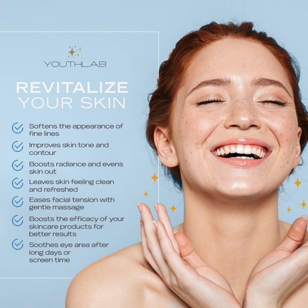 Eye & Face Wand/Tool – Heated Eye Wand with Vibration for Puffiness, Tired Eyes, Brighter Under Area, Redness Relief, Product Absorption, Smoother Skin & Relaxing Massage