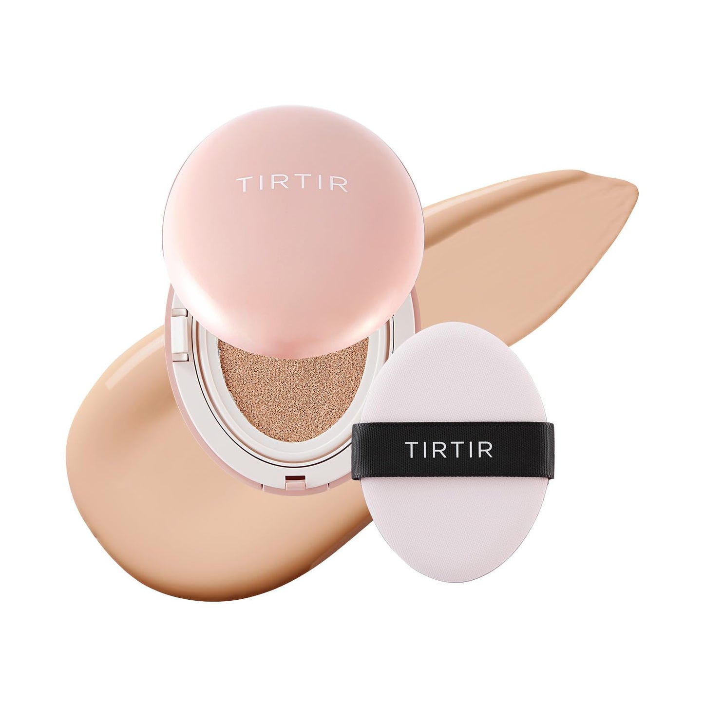 [*Mini Size*] TIRTIR All Cover Pink Cushion | Korean Cushion Foundation, (#21C Cool Ivory, 0.15 Fl Oz)